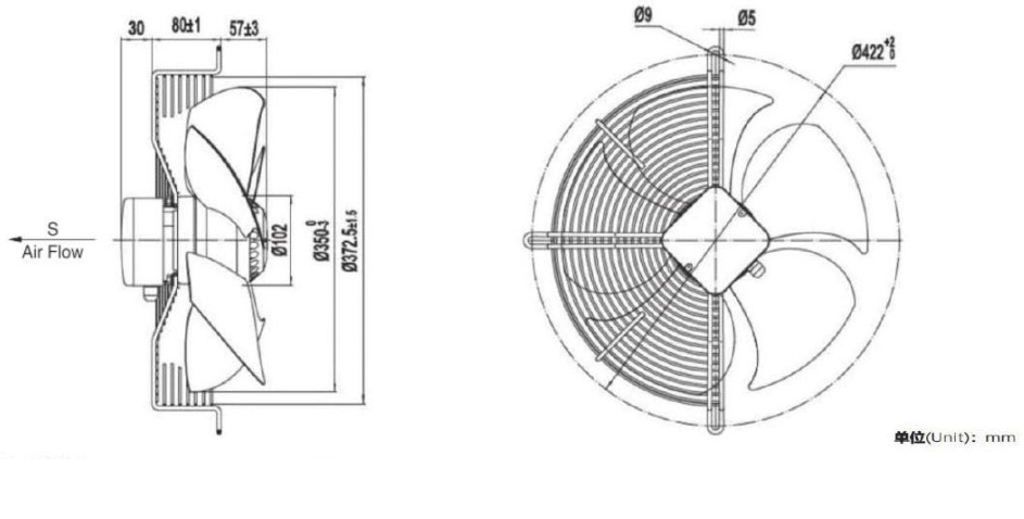 quạt tản nhiệt 4D-350, quạt tản nhiệt 4E-350