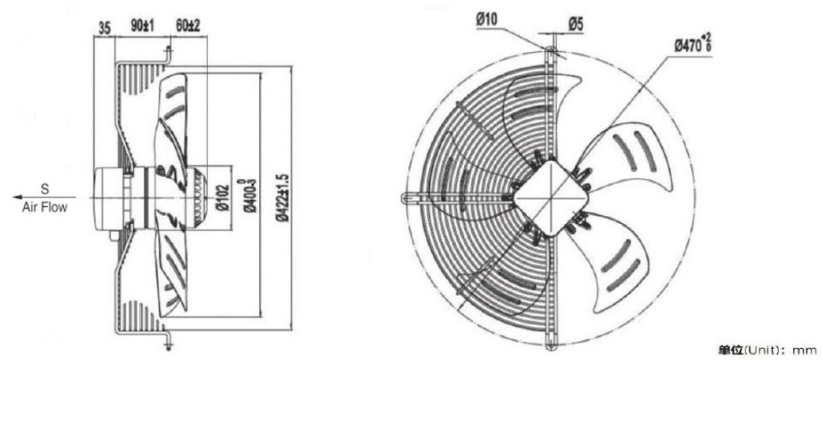 quạt tản nhiệt 4D-400, quạt tản nhiệt 4E-400